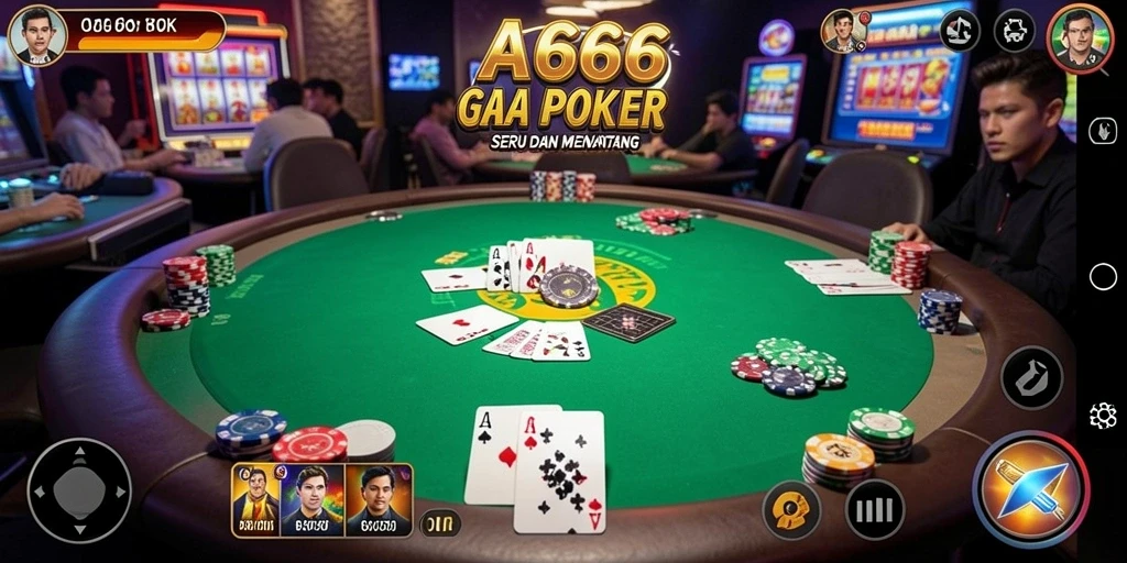 Screenshot utama AA666 menunjukkan gameplay Poker yang seru dan penuh strategi.