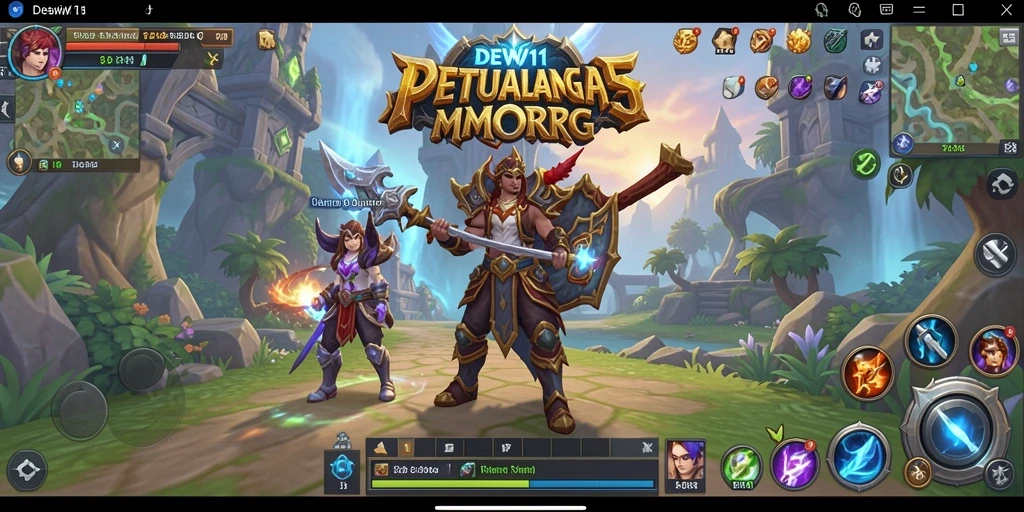 Tampilan gameplay DEWI11 yang menakjubkan dalam dunia MMORPG.