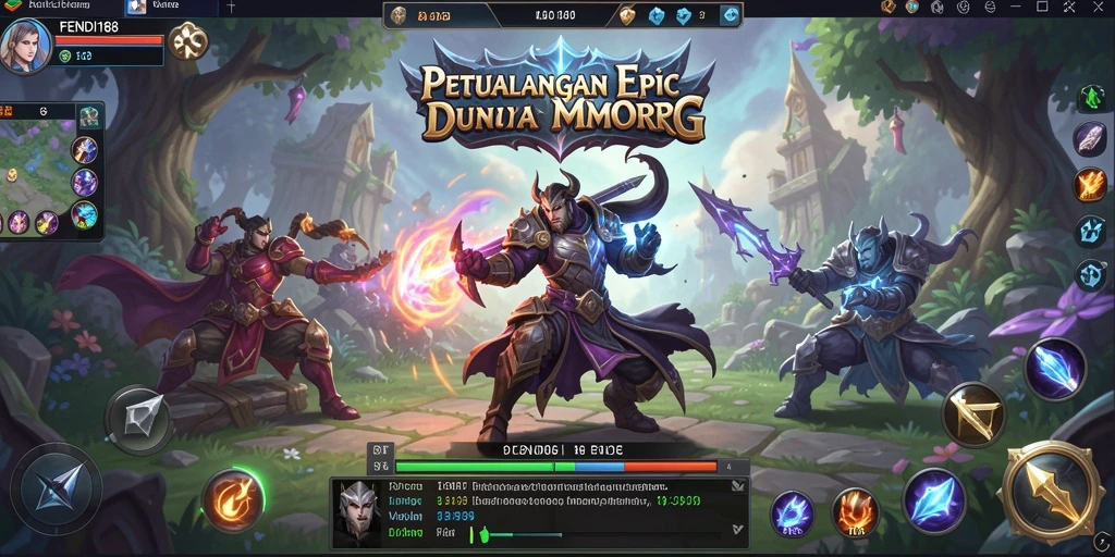 Screenshot gameplay FENDI188 yang menunjukkan petualangan seru di dunia MMORPG.