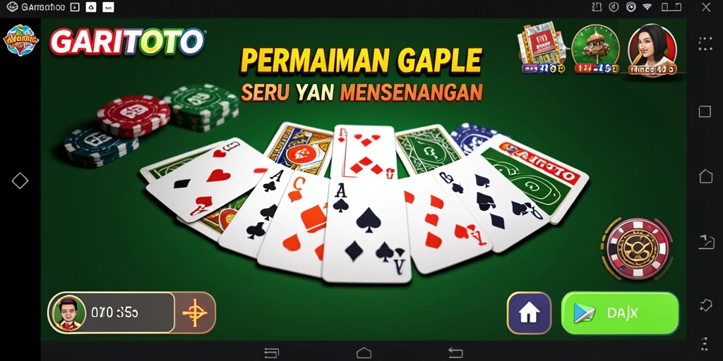 Screenshot gameplay GARITOTO menampilkan suasana seru permainan Gaple.