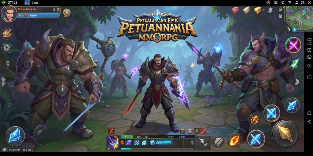 Screenshot GT108 menunjukkan aksi seru dalam pertempuran MMORPG.