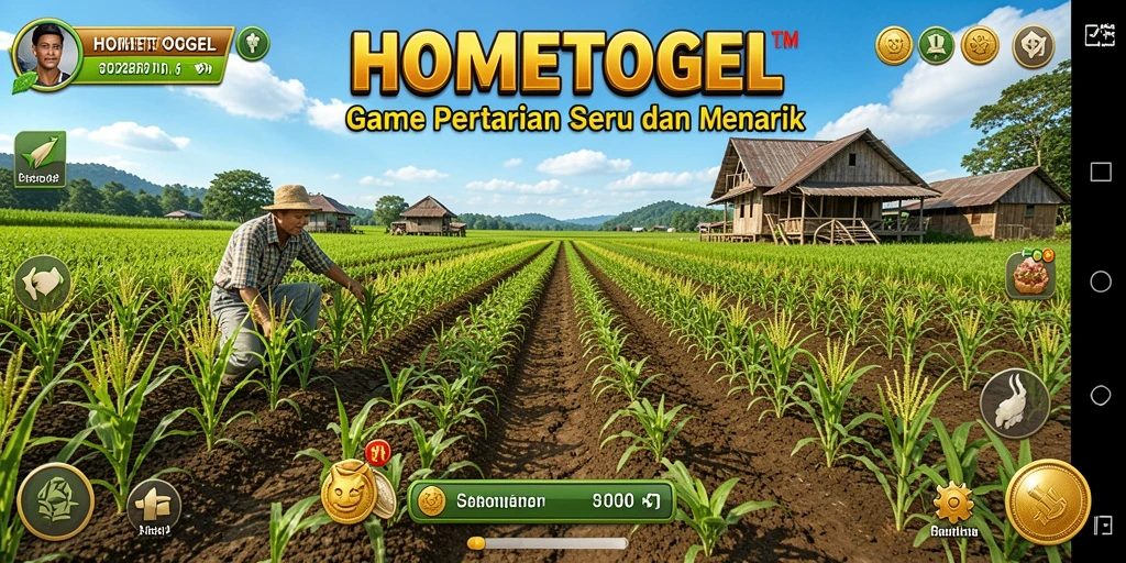 Tangkapan layar HOMETOGEL menampilkan pemain yang sedang berkebun.