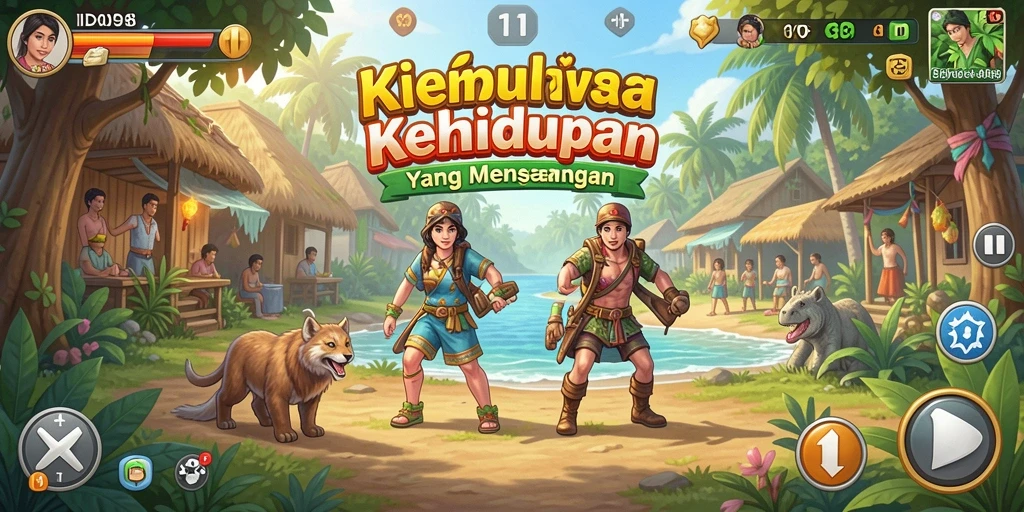 Screenshot ID098 menampilkan gameplay simulasi kehidupan yang interaktif.
