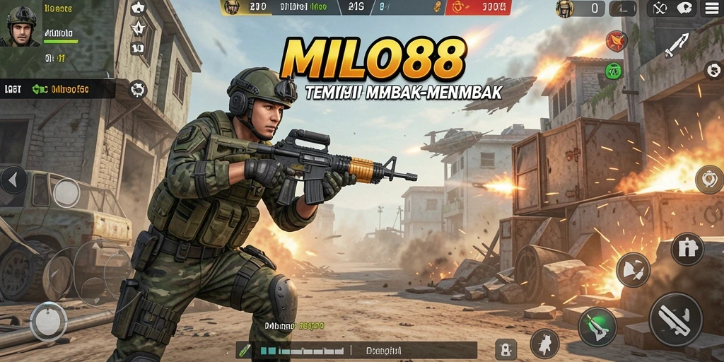 Tampilan gameplay seru di <strong>MILO88</strong> dengan aksi tembak-menembak yang mendebarkan.