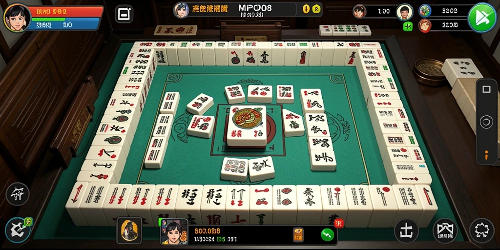 Tampilan gameplay Mahjong MPO08 yang menarik dan berwarna.