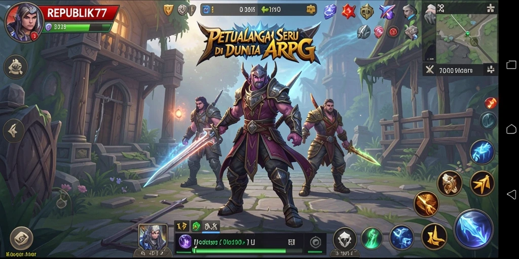 Screenshot gameplay yang menunjukkan aksi seru di REPUBLIK77.
