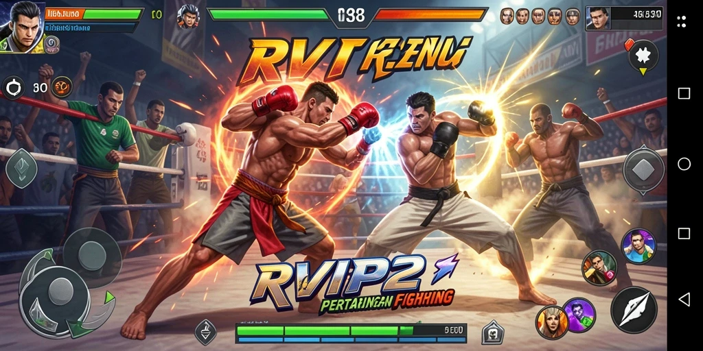 Screenshot menunjukkan aksi pertarungan mendebarkan dari RVIP2.