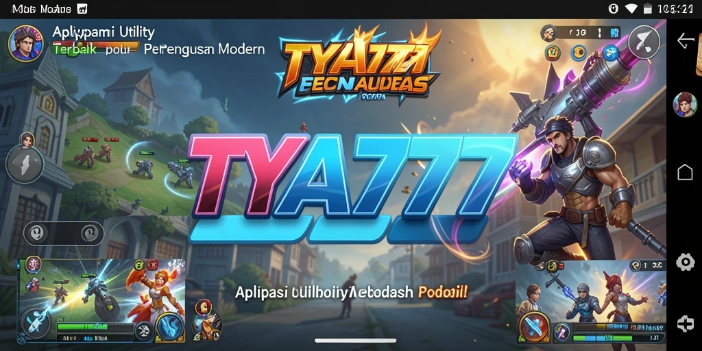 Tampilan utama aplikasi TYA777 dengan fitur Utility yang menarik.