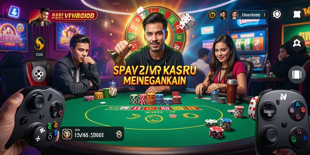 Screenshot gameplay VV62 menampilkan suasana kasino yang mendebarkan.