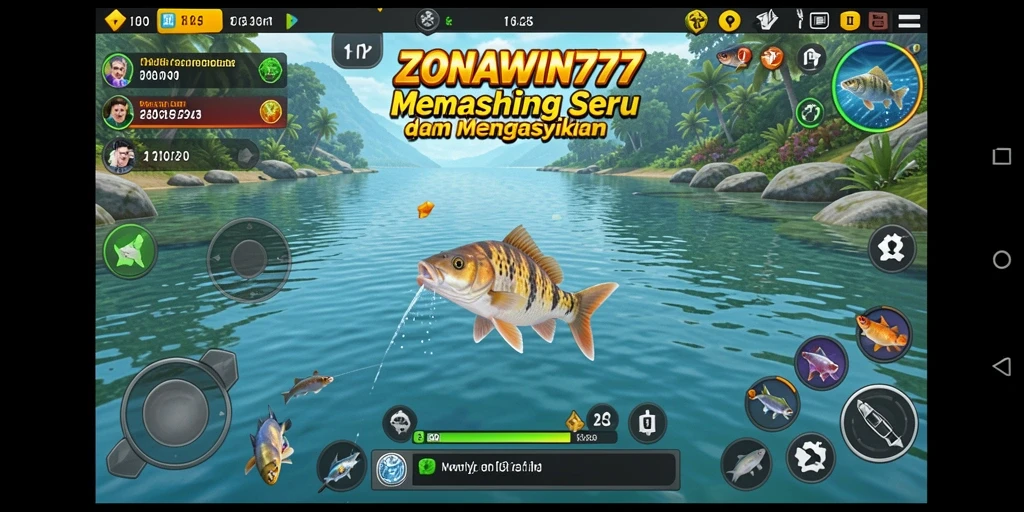 Tampilan gameplay menarik saat menangkap ikan di ZONAWIN777.